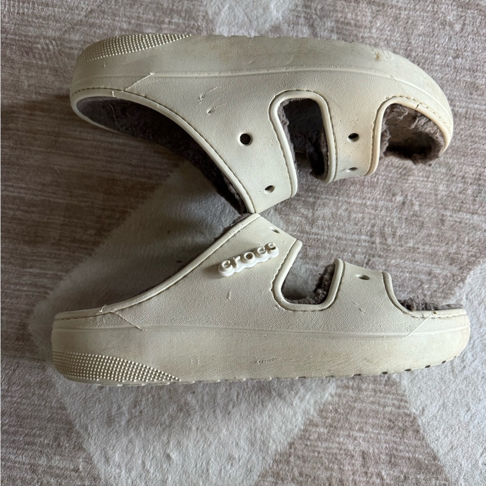 Crocs men’s  Fuzzy Slide Sandals